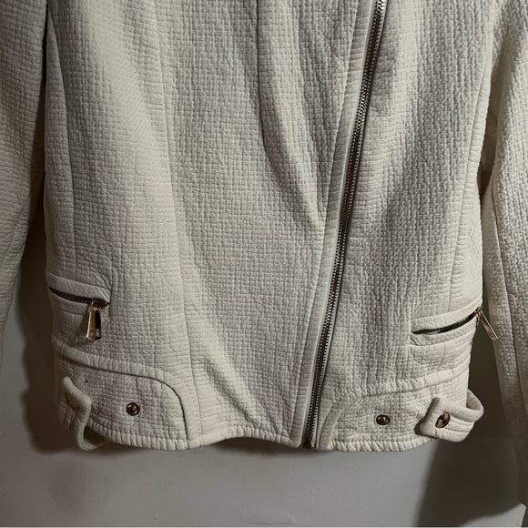 Zara White Cotton Zip Up Jacket - Picture 8 of 8
